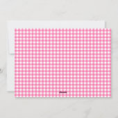Roze Gingham Plaid Twee Foto Feestdagenkaart (Achterkant)