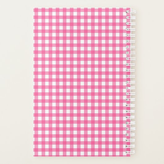 Roze Gingham Planner (Achterkant)