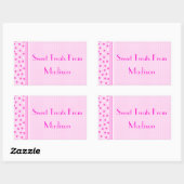 Roze Gingham & Polka Dots Sweets Rechthoekige Sticker (Vel)