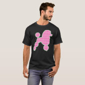Roze Gingham Poodle met Pom Poms T-shirt (Voorkant volledig)