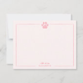 Roze Gingham Pootafdruk Baby Kids Persoonlijk Notitiekaartje (Voorkant)