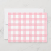 Roze Gingham Pootafdruk Baby Kids Persoonlijk Notitiekaartje (Achterkant)