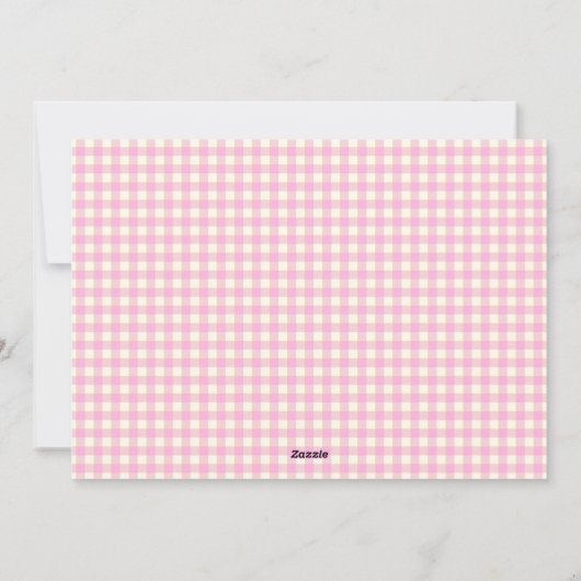  Roze Gingham Pset Aangepaste kerstfoto Feestdagenkaart (Achterkant)