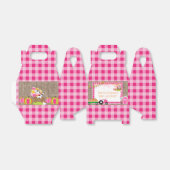 Roze Gingham Pumpkin Patch Farmer Girl's Birthday Bedankdoosjes (Uitgevouwen)