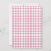 Roze Gingham Puppy Verjaardagsfeest Kaart (Achterkant)