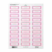 Roze Gingham Retouradres Etiket (Full Sheet)