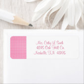 Roze Gingham Return Address Labels (Insitu)