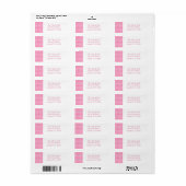 Roze Gingham Return Address Labels (Full Sheet)