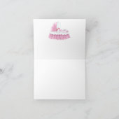 Roze Gingham Ruffled Bassinet Blank Notecard Kaart (Binnen)