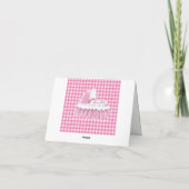 Roze Gingham Ruffled Bassinet Blank Notecard Kaart (Achterkant)