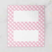 Roze Gingham Ruitpatroon Plaatskaartje (Buitenkant ongevouwen)