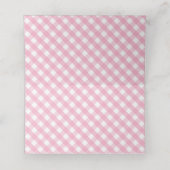 Roze Gingham Rutpatroon Plaatskaartje (Binnenkant ongevouwen)
