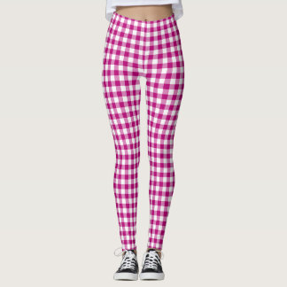 Roze Gingham Ruttenpatroon Leggings