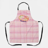 Roze Gingham Sardines Aangepaste Familie Schort (Voorkant)