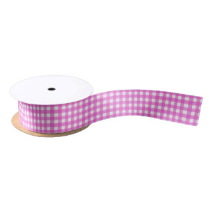 Roze gingham satijnen lint