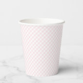 Roze gingham schattig boog baby shower papieren bekers (Achterkant)