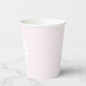 Roze gingham schattig boog baby shower papieren bekers (Links)