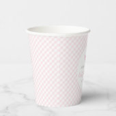 Roze gingham schattig boog baby shower papieren bekers (Rechts)