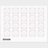 Roze gingham schattig eenvoudig baby retouradres vierkante sticker (Vel)