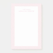 Roze gingham schattig lief gepersonaliseerd post-it® notes (Voorkant)