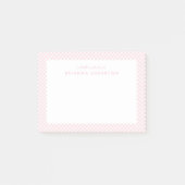 Roze gingham schattig lief gepersonaliseerd post-it® notes (Voorkant)
