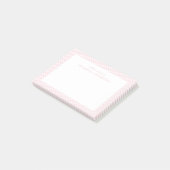 Roze gingham schattig lief gepersonaliseerd post-it® notes (Schuin)
