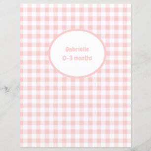 Roze Gingham Scheiding - Baby Fotoalbum Inzetstuk