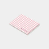 roze gingham schrijft post-it® notes (Schuin)