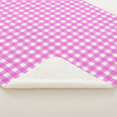 Roze gingham sherpa deken (3/4)