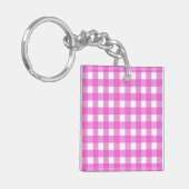 Roze gingham sleutelhanger (Voorkant Links)