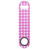 Roze gingham speed flessenopener (Achterkant)