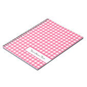 Roze Gingham Spiral - Aangepast notebook Notitieboek (Linkerzijde)