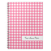 Roze Gingham Spiral - Aangepast notebook Notitieboek (Voorkant)
