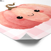 Roze Gingham Spoky Eerste Verjaardag Welkom Poster (Hoek)