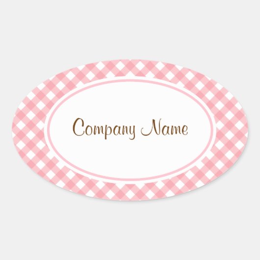 Roze Gingham Stickers (Voorkant)