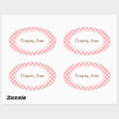 Roze Gingham Stickers (Vel)