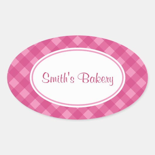 Roze Gingham Stickers (Voorkant)