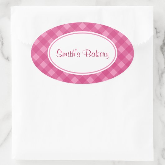 Roze Gingham Stickers (Tas)