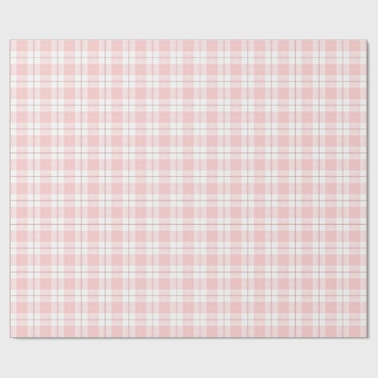Roze Gingham Stijl Plaid Patroon Cadeaupapier (Vlak)