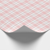 Roze Gingham Stijl Plaid Patroon Cadeaupapier (Hoek)