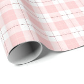 Roze Gingham Stijl Plaid Patroon Cadeaupapier (Rol Hoek)