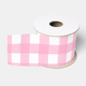 Roze Gingham & Stippen Inpakpapier Set Grosgrain Lint (Spoel)