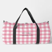 Roze Gingham Stippen Vintage Persoonlijk Plunjezak (Voorkant)