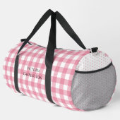 Roze Gingham Stippen Vintage Persoonlijk Plunjezak (Rechterhoek)