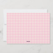 Roze Gingham Streep Custom Foto Kerstmis Feestdagenkaart (Achterkant)