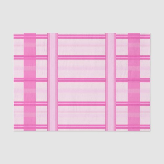 Roze Gingham Streep Geruit Patroon Tissuepapier (Voorkant)