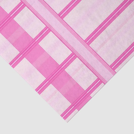 Roze Gingham Streep Geruit Patroon Tissuepapier (Detail)