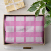 Roze Gingham Streep Geruit Patroon Tissuepapier (Geschenk)