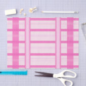 Roze Gingham Streep Geruit Patroon Tissuepapier (Craft)