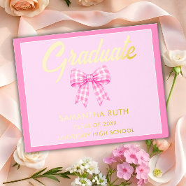 Roze Gingham Strik Afstudeerfeestje Gastenboek
